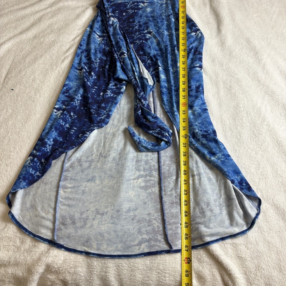 Reformation Kaila Jersey Knit Midi Dress Womens Small Blue Tie Dye Tank Wrap - Picture 9 of 10